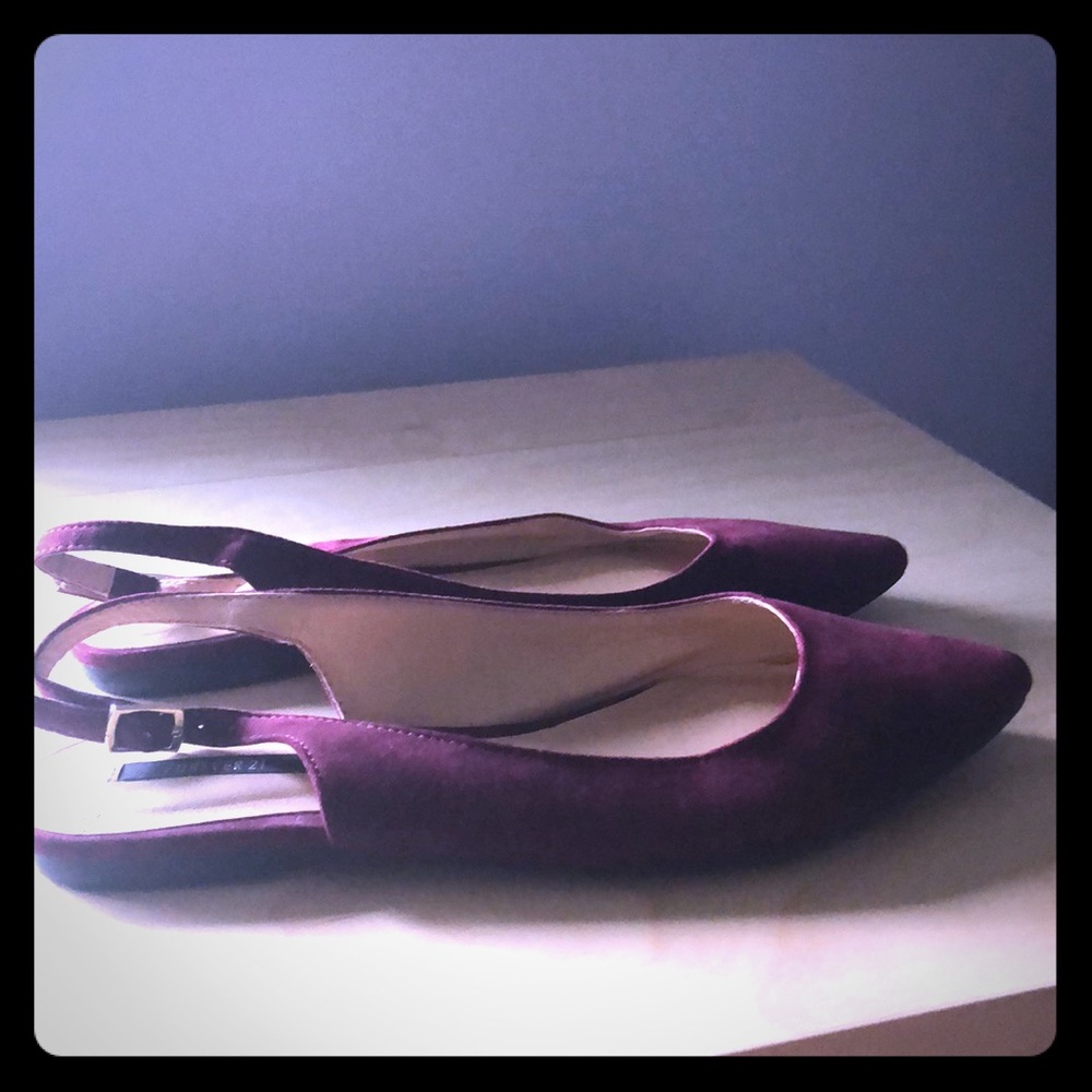 Pointed toe flats (never worn)